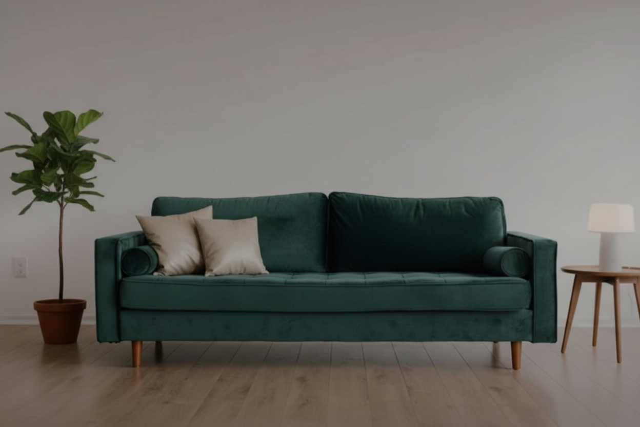 Velvet Midnight Natural Sofa